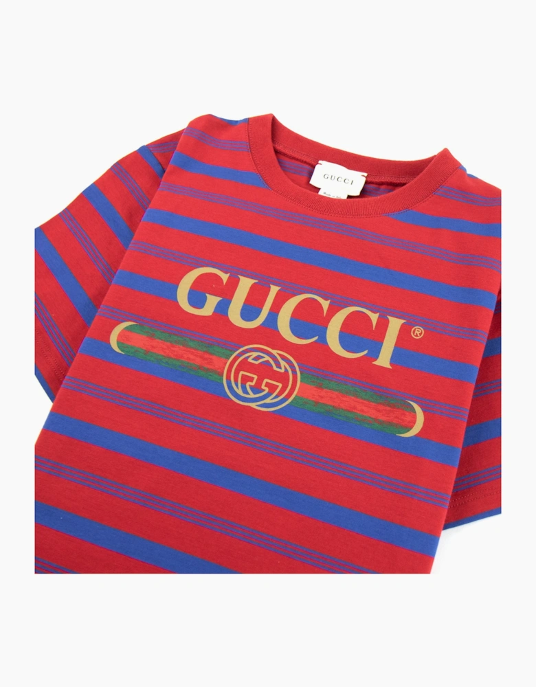 Gucci Junior Striped Logo T-shirt Red