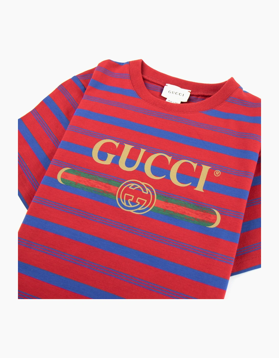 Gucci Junior Striped Logo T-shirt Red