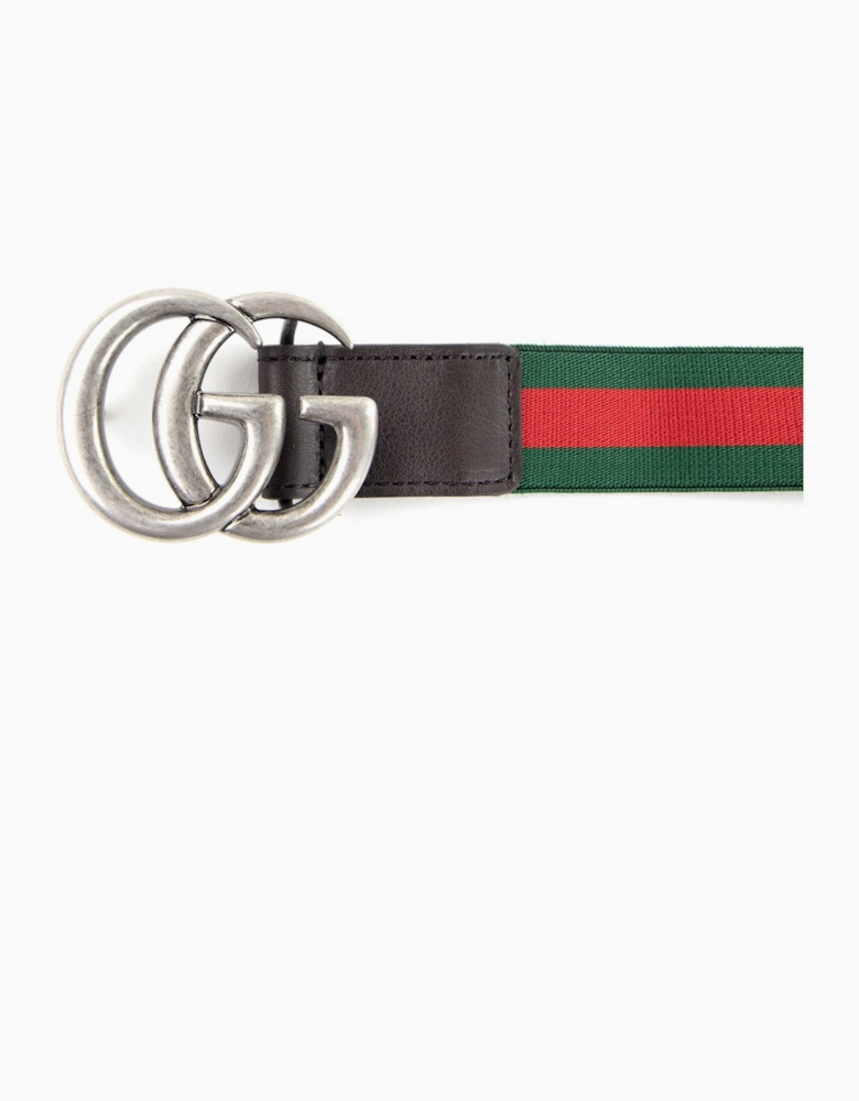 Gucci Junior GG Web Logo Belt Green/red