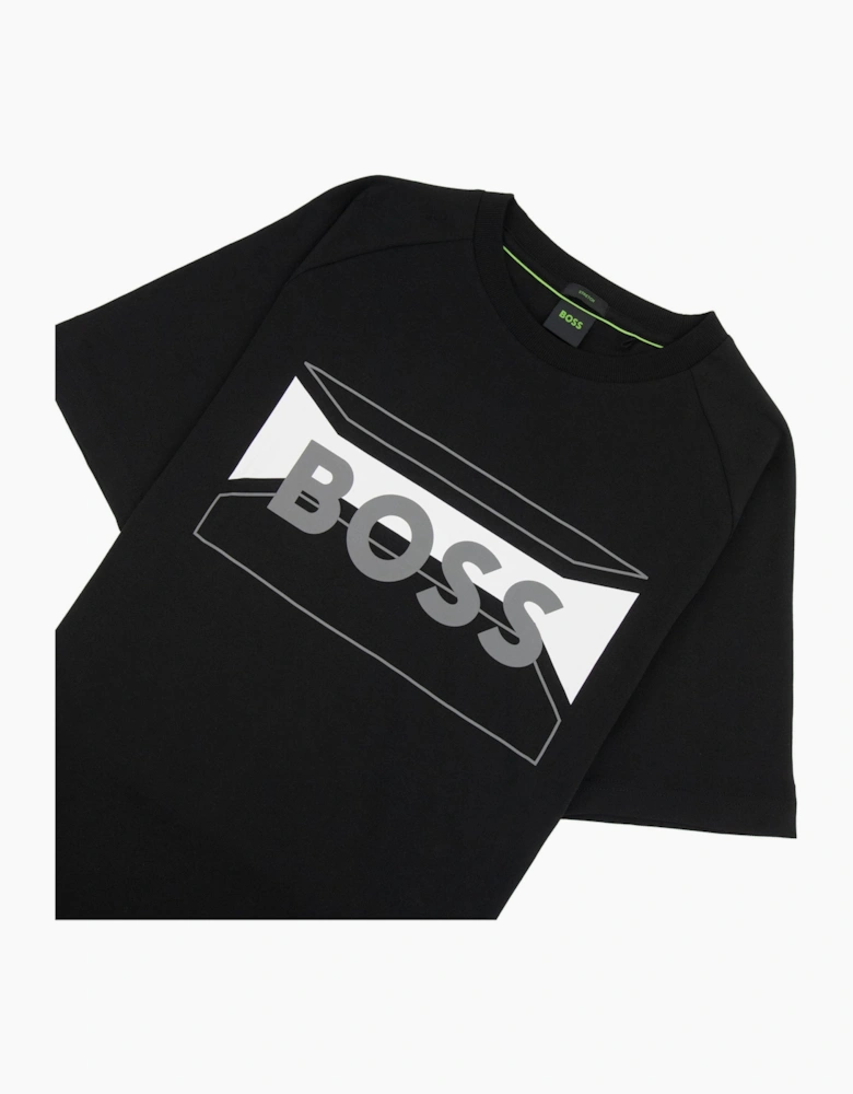Hugo Boss Tee 2 Artwork Logo T Shirt Black 001