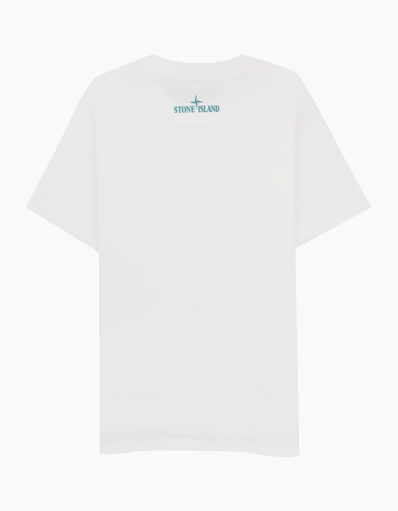Stone Island Junior 21072 30/1 Surf Two Print T Shirt White V0001
