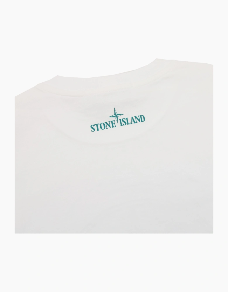 Stone Island Junior 21072 30/1 Surf Two Print T Shirt White V0001