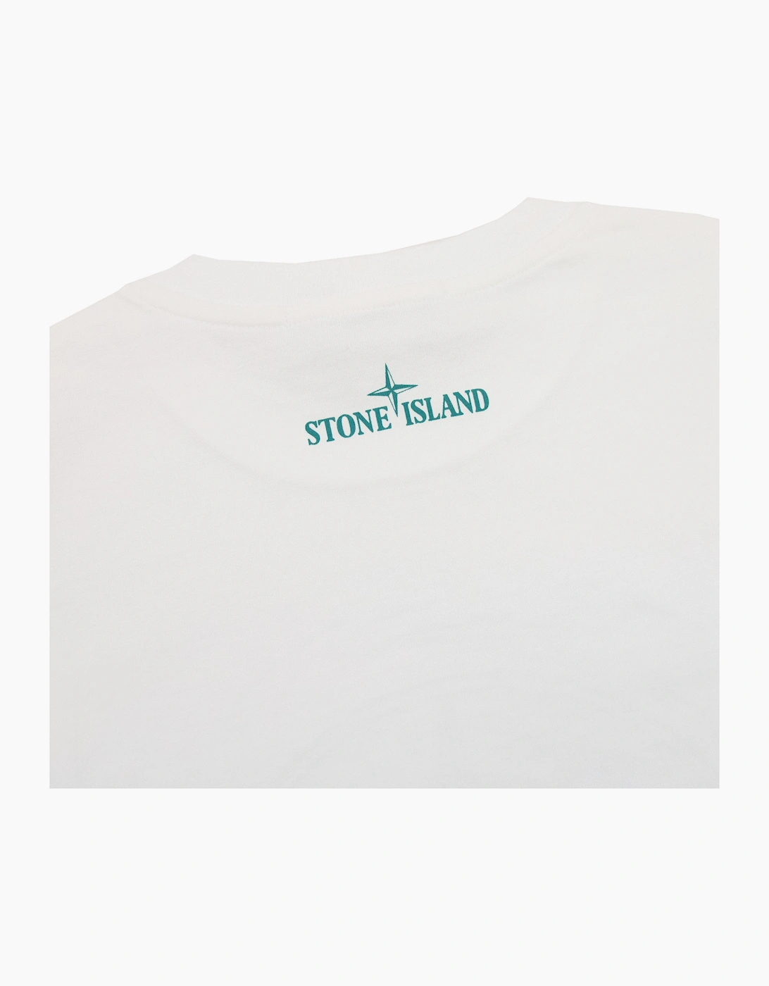Stone Island Junior 21072 30/1 Surf Two Print T Shirt White V0001