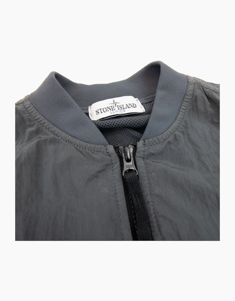 Stone Island Junior Nylon Bomer Jacket Dark Grey V0065