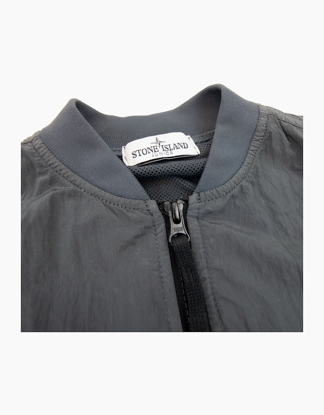 Stone Island Junior Nylon Bomer Jacket Dark Grey V0065