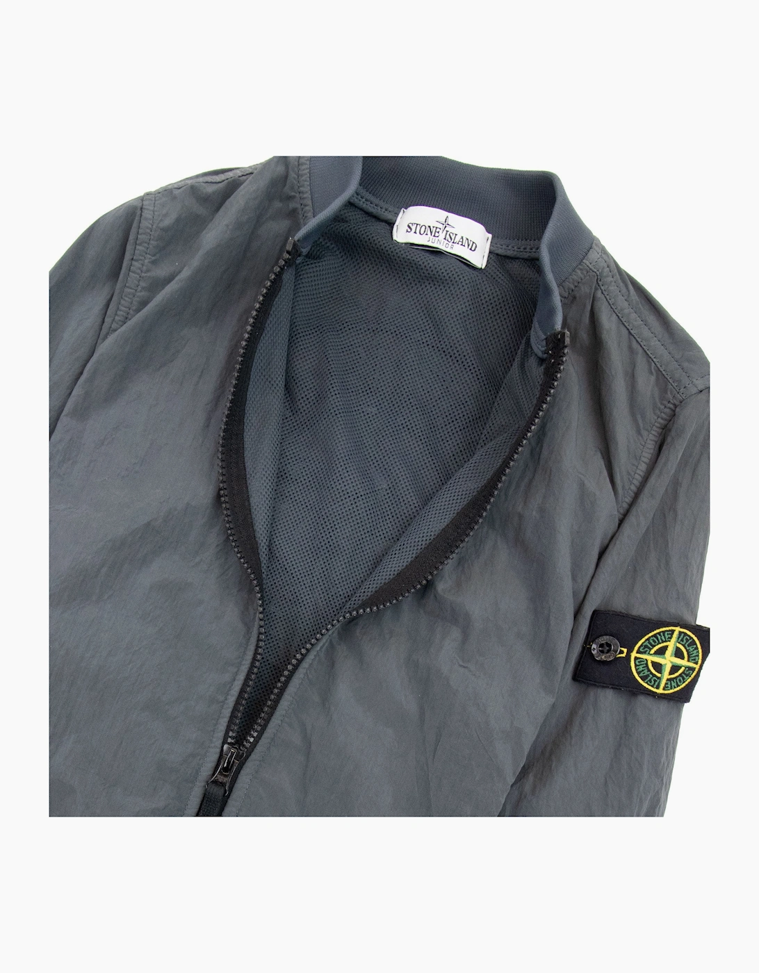 Stone Island Junior Nylon Bomer Jacket Dark Grey V0065