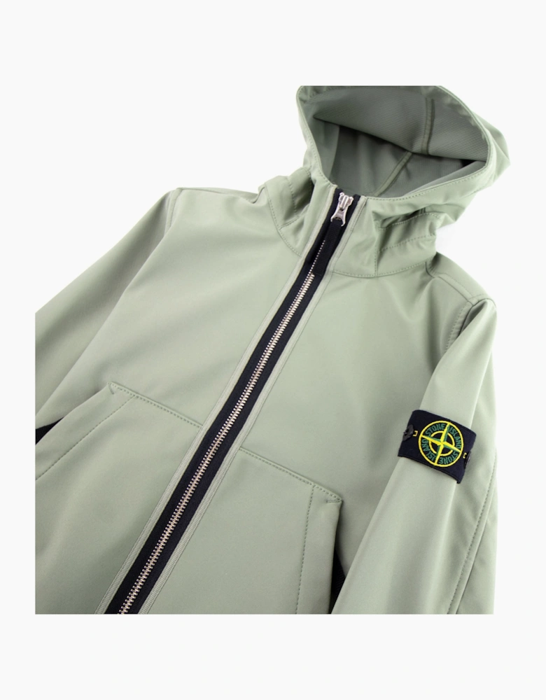 Stone Island Junior 40734 Light Soft Shell-r Jacket Olive V0058