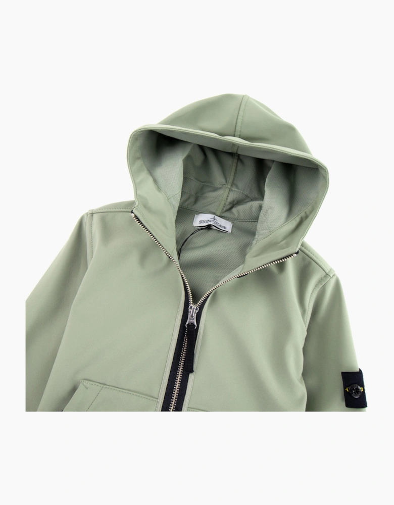 Stone Island Junior 40734 Light Soft Shell-r Jacket Olive V0058