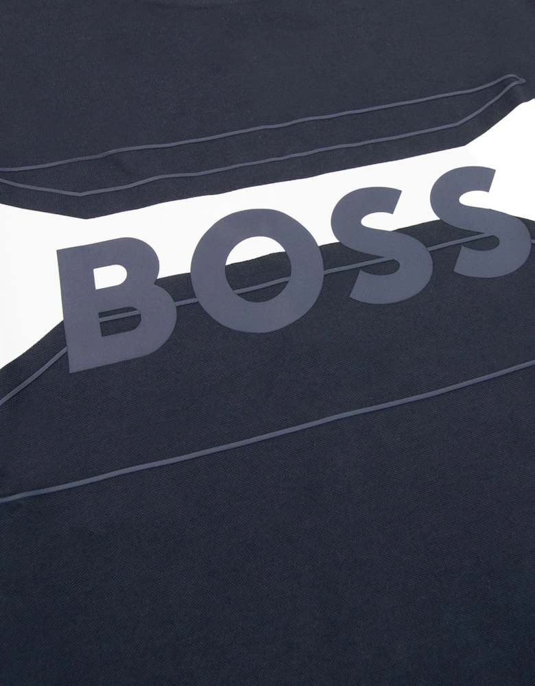 Hugo Boss Tee 2 Artwork Logo T Shirt Navy 402