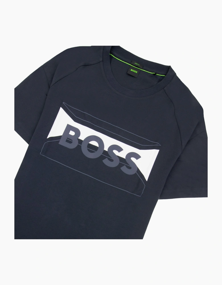 Hugo Boss Tee 2 Artwork Logo T Shirt Navy 402