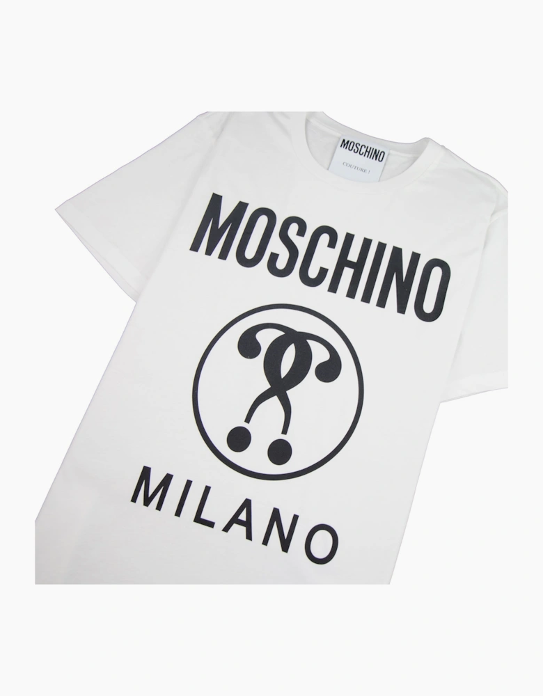 Moschino Couture Double Question Mark Jersey T-shirt White