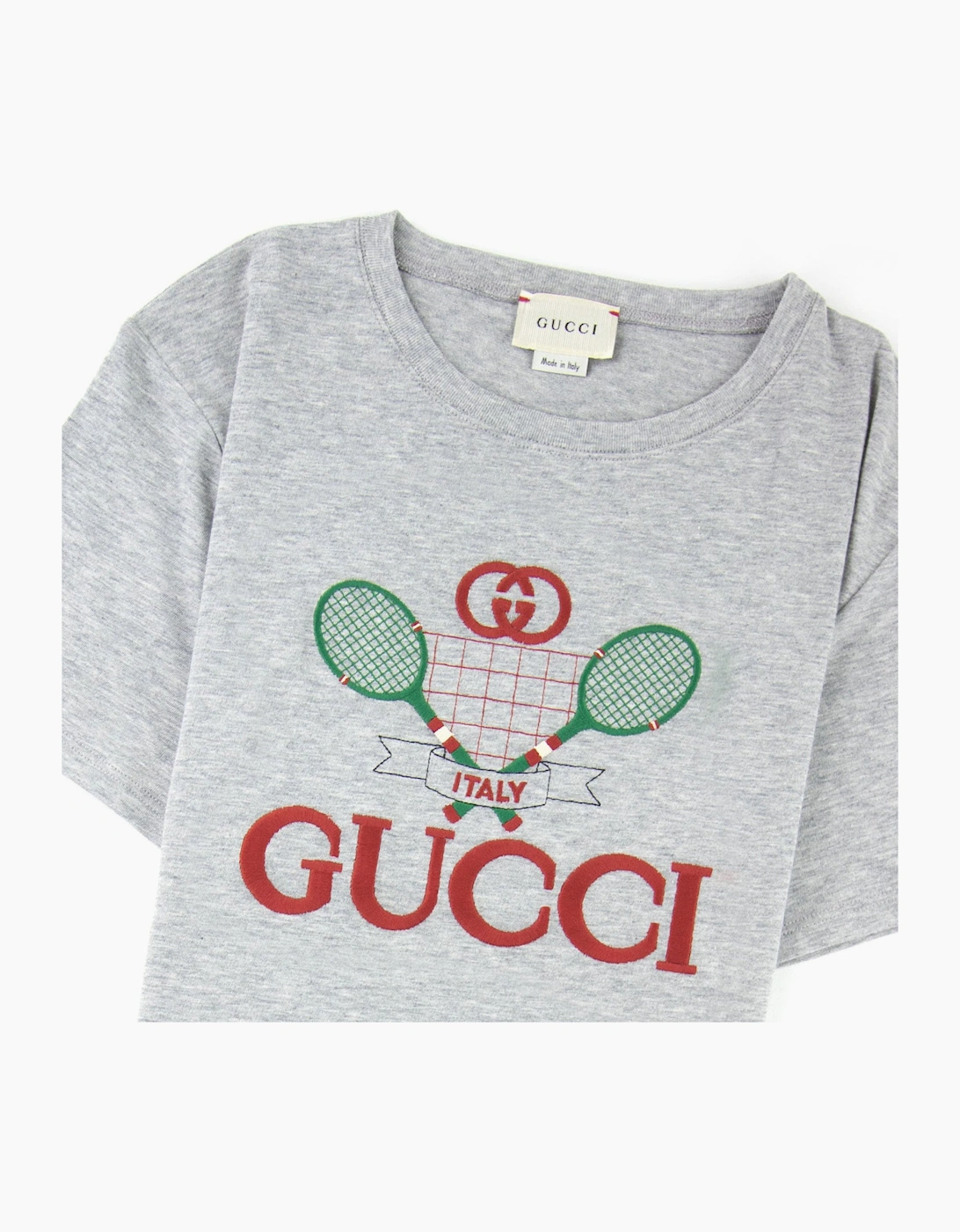 Gucci Junior Tennis Logo T-shirt Grey