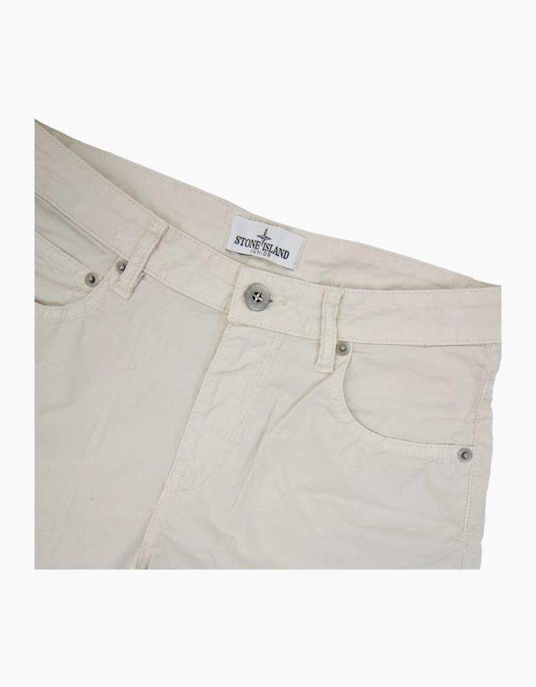 Stone Island Junior L0211 Stretch Cotton Shorts Beige V0003