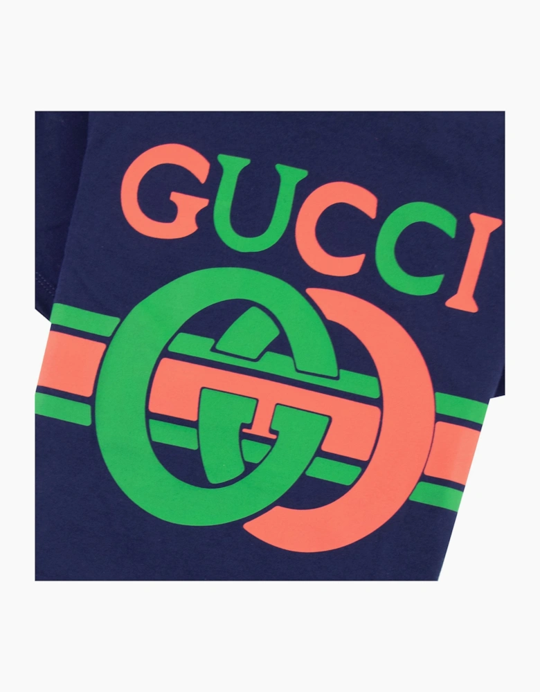 Gucci Junior Interlocking G T-shirt Navy 4585