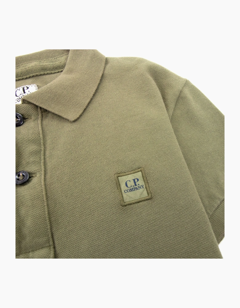 Cp Company Undersixteen Logo S/s Polo Shirt Khaki 659