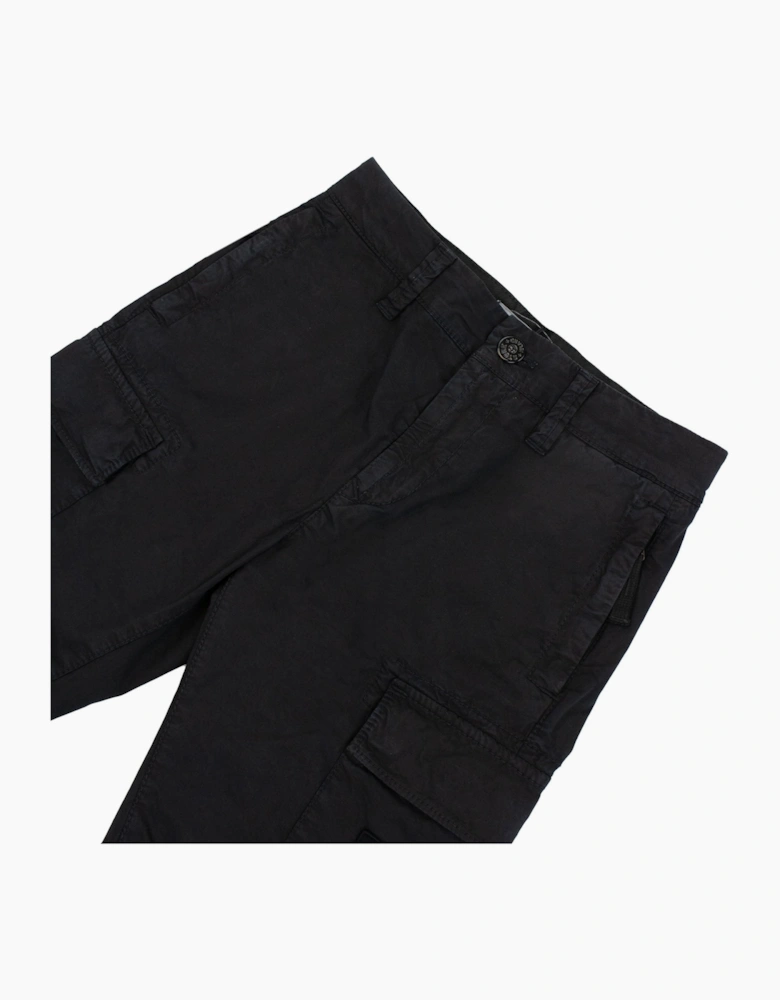 Stone Island Junior L0210 Old Effect Cargo Shorts Black V0129