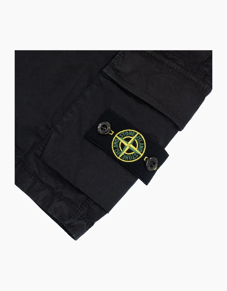 Stone Island Junior L0210 Old Effect Cargo Shorts Black V0129