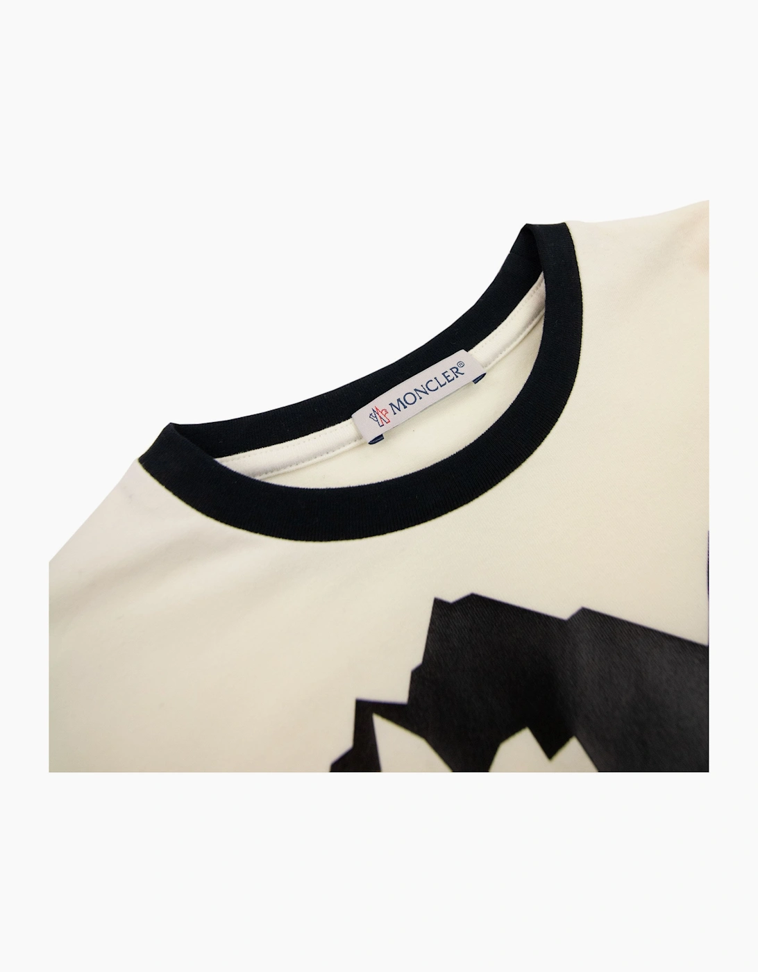 Moncler Junior Alpine Print Logo L/s T Shirt White 034