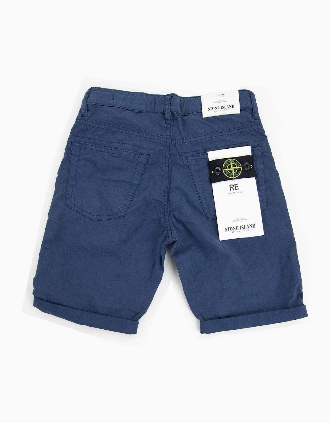 Stone Island Junior L0211 Stretch Cotton Shorts Navy Blue V0028