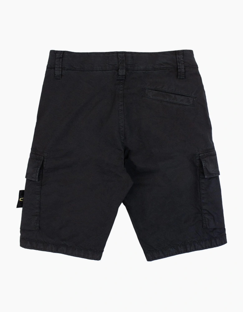 Stone Island Junior L0210 Old Effect Cargo Shorts Black V0129