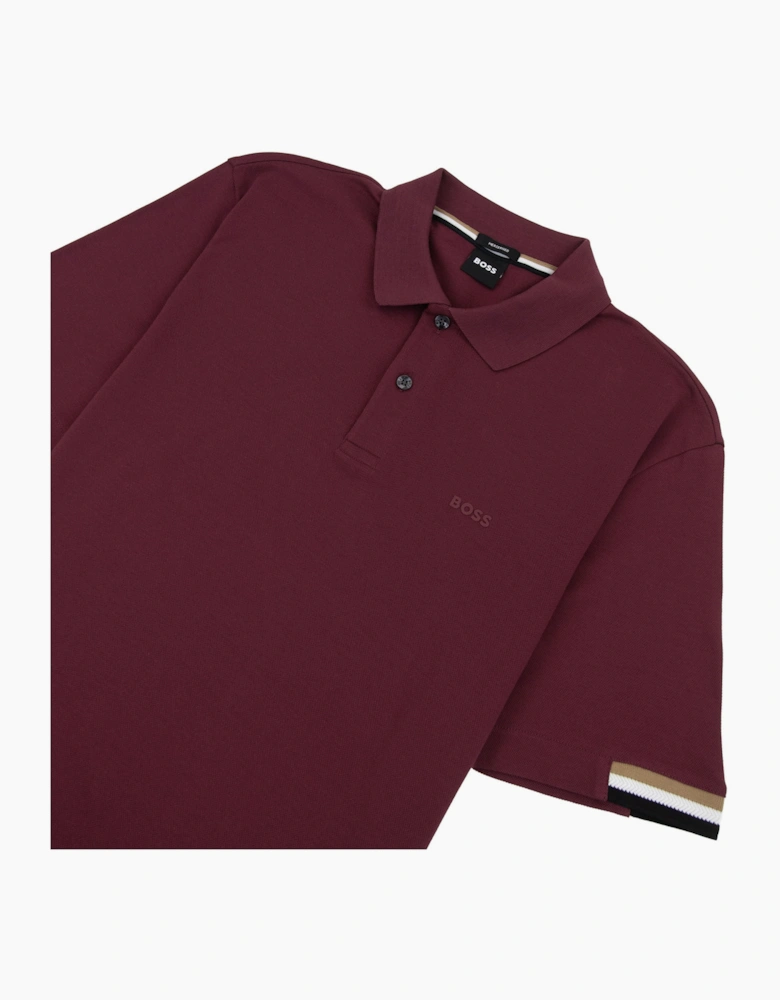 Hugo Boss Parlay 147 Mercerised Polo Shirt Dark Red 603