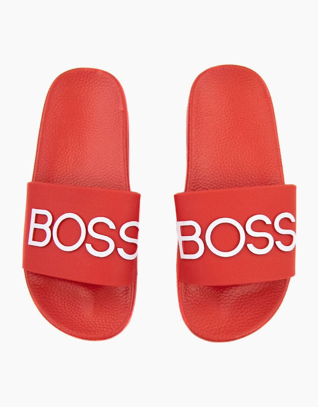 Hugo Boss Kids Embossed Logo Sliders Red 991