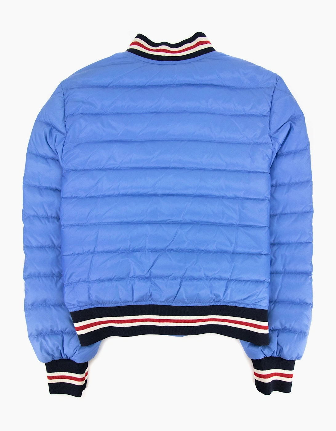 Moncler Junior Corbiac Embossed Logo Bomber Jacket Light Blue