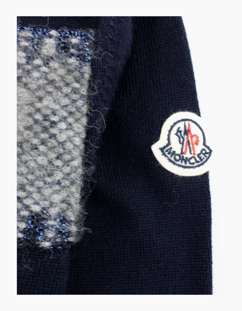 Moncler Junior Logo Knitted Sweatshirt Navy