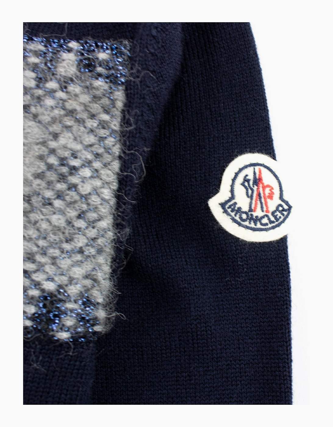 Moncler Junior Logo Knitted Sweatshirt Navy
