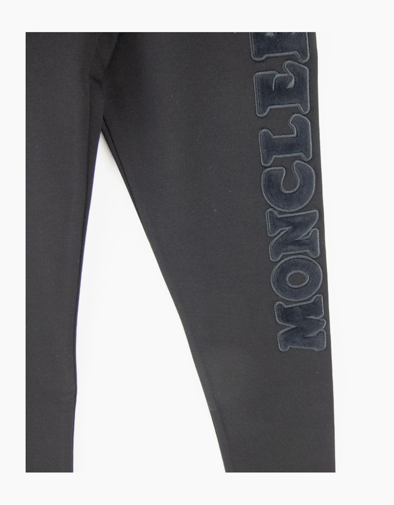 Moncler Junior Embossed Logo Pantalone Black 999