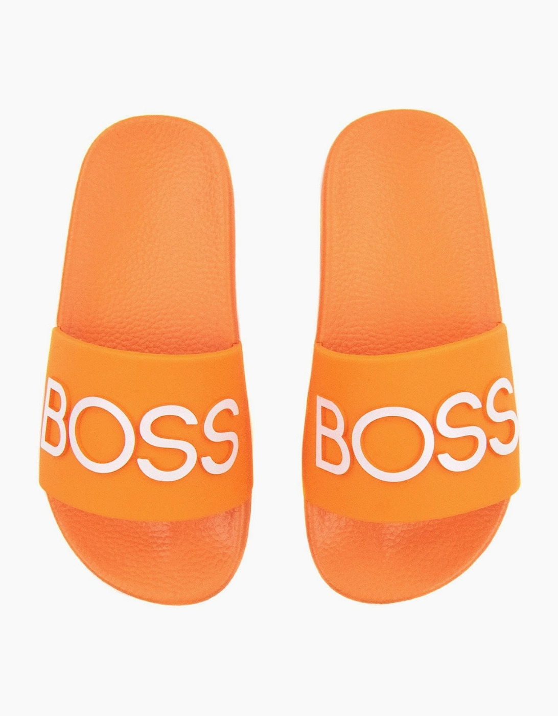 Hugo Boss Kids Embossed Logo Sliders Orange 401