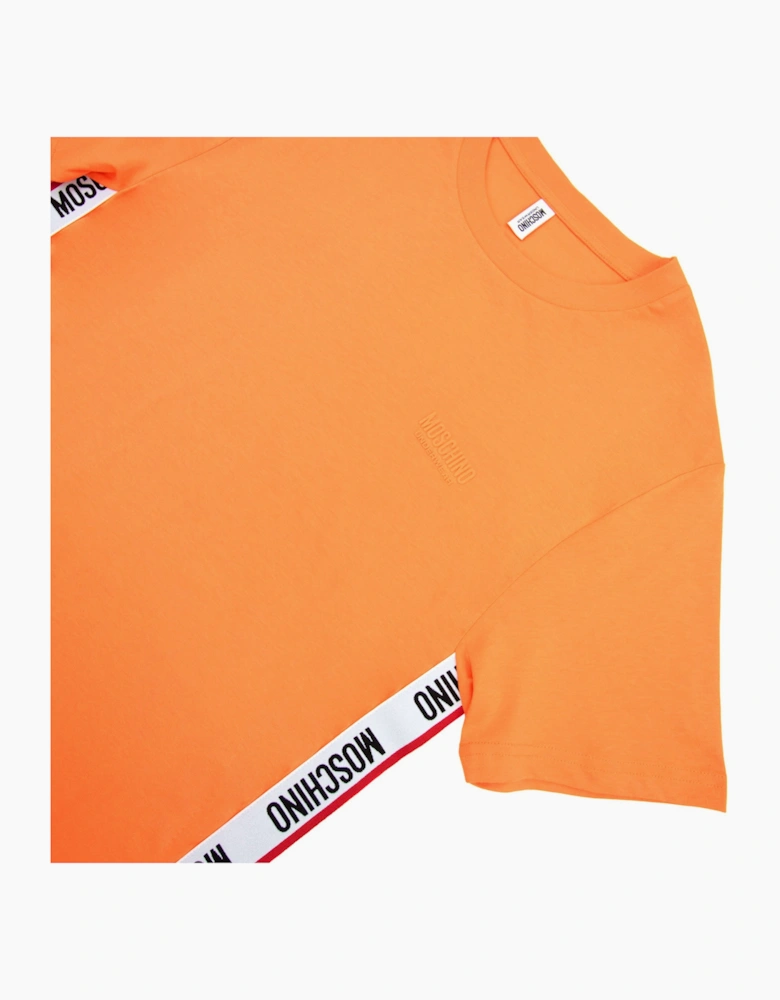 Moschino Underwear Chest Logo Tape T Shirt Orange 0035