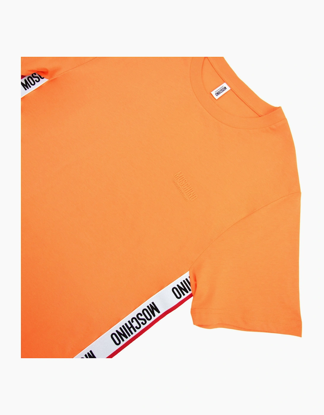 Moschino Underwear Chest Logo Tape T Shirt Orange 0035