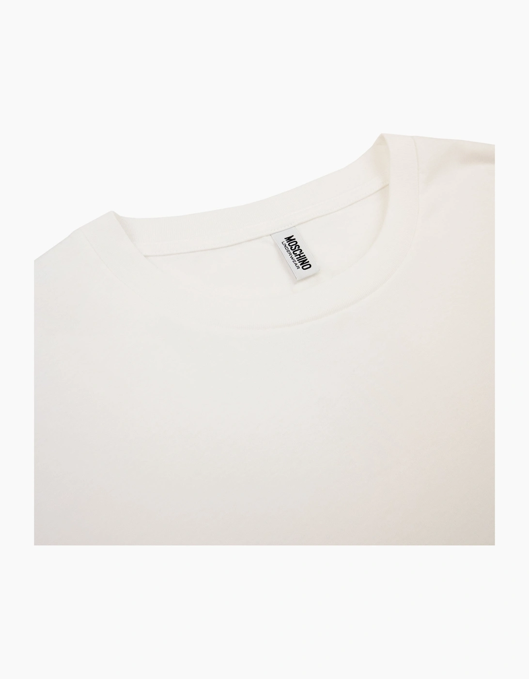 Moschino Underwear Chest Logo Tape T Shirt White 0001