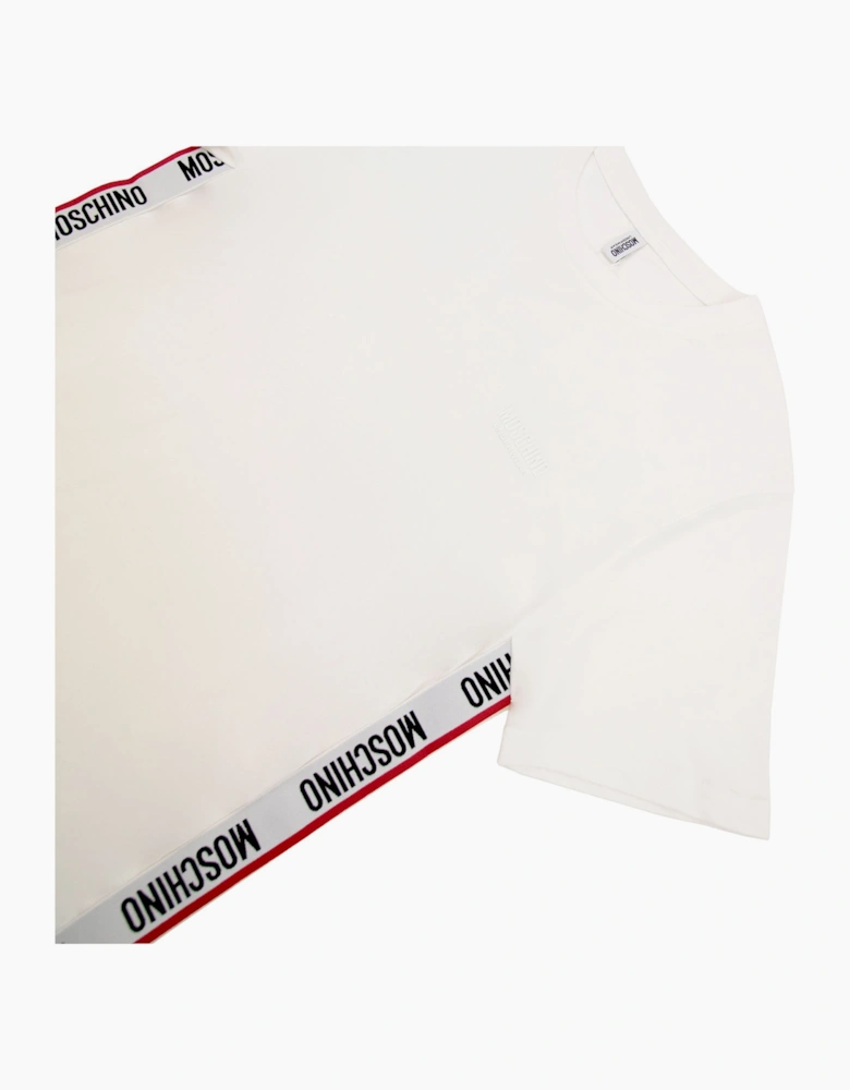 Moschino Underwear Chest Logo Tape T Shirt White 0001