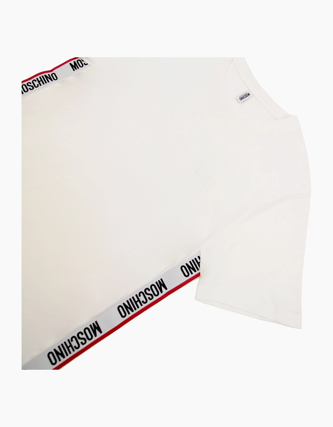 Moschino Underwear Chest Logo Tape T Shirt White 0001