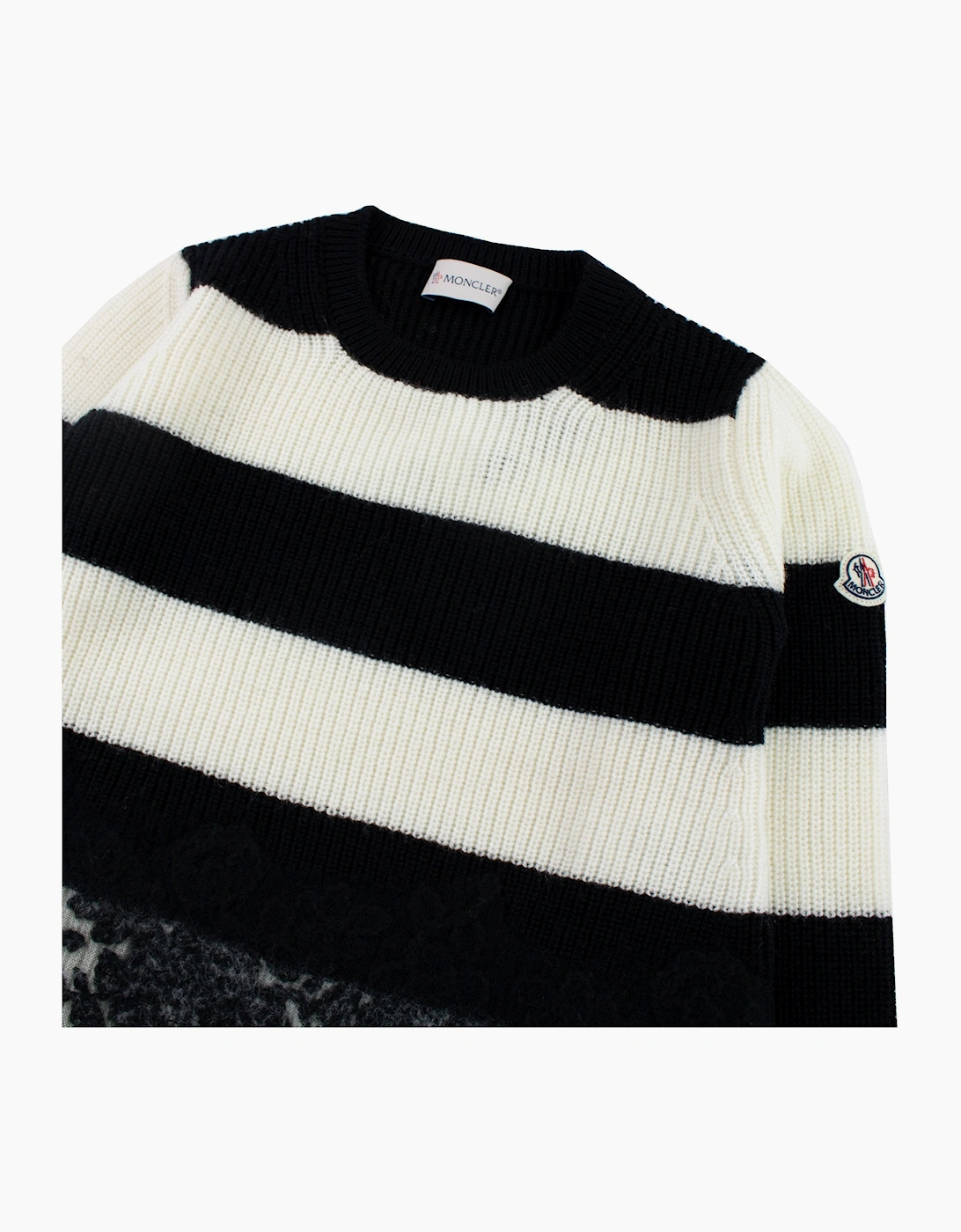 Moncler Junior Girls Striped Sweatshirt Black