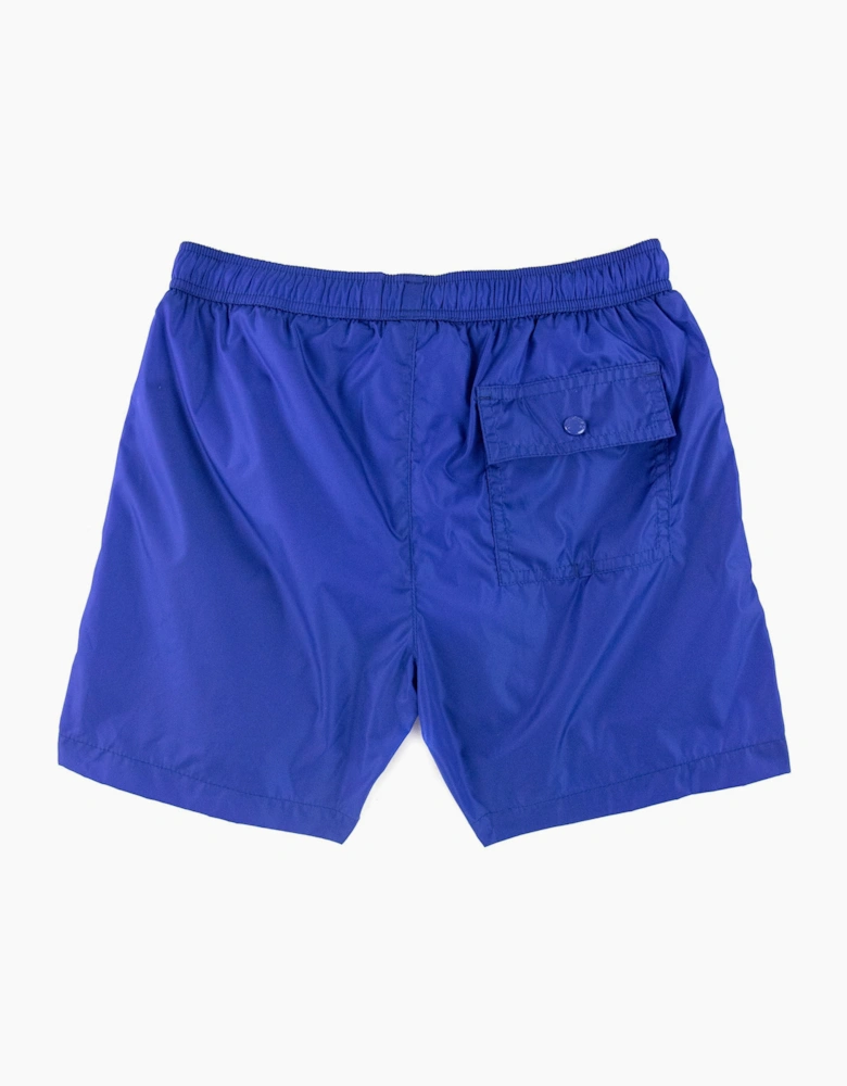 Moncler Junior Mare Rubber Logo Swim Shorts Electric Blue