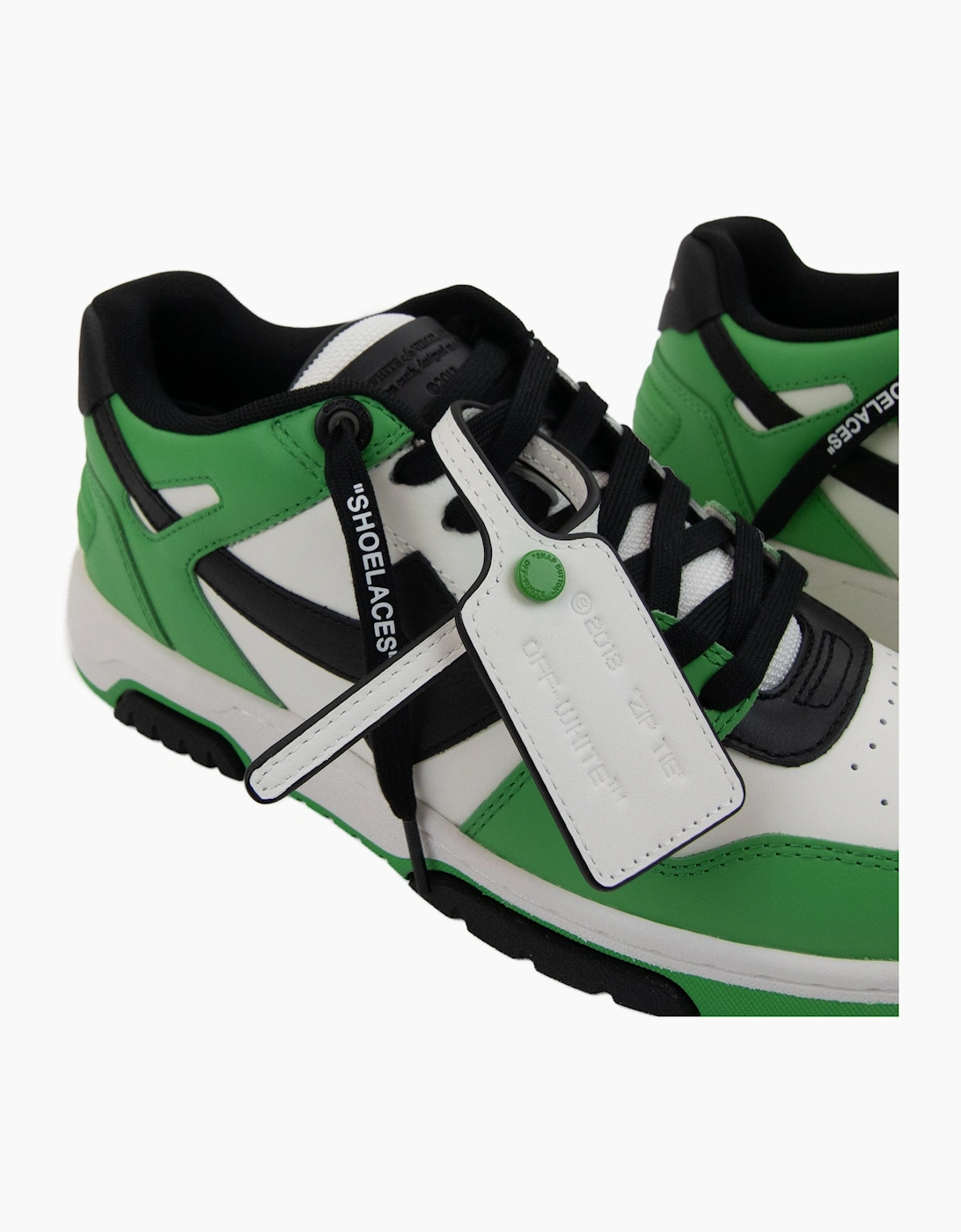 Off White Out Of Office Calf Leather Sneaker Green/Black