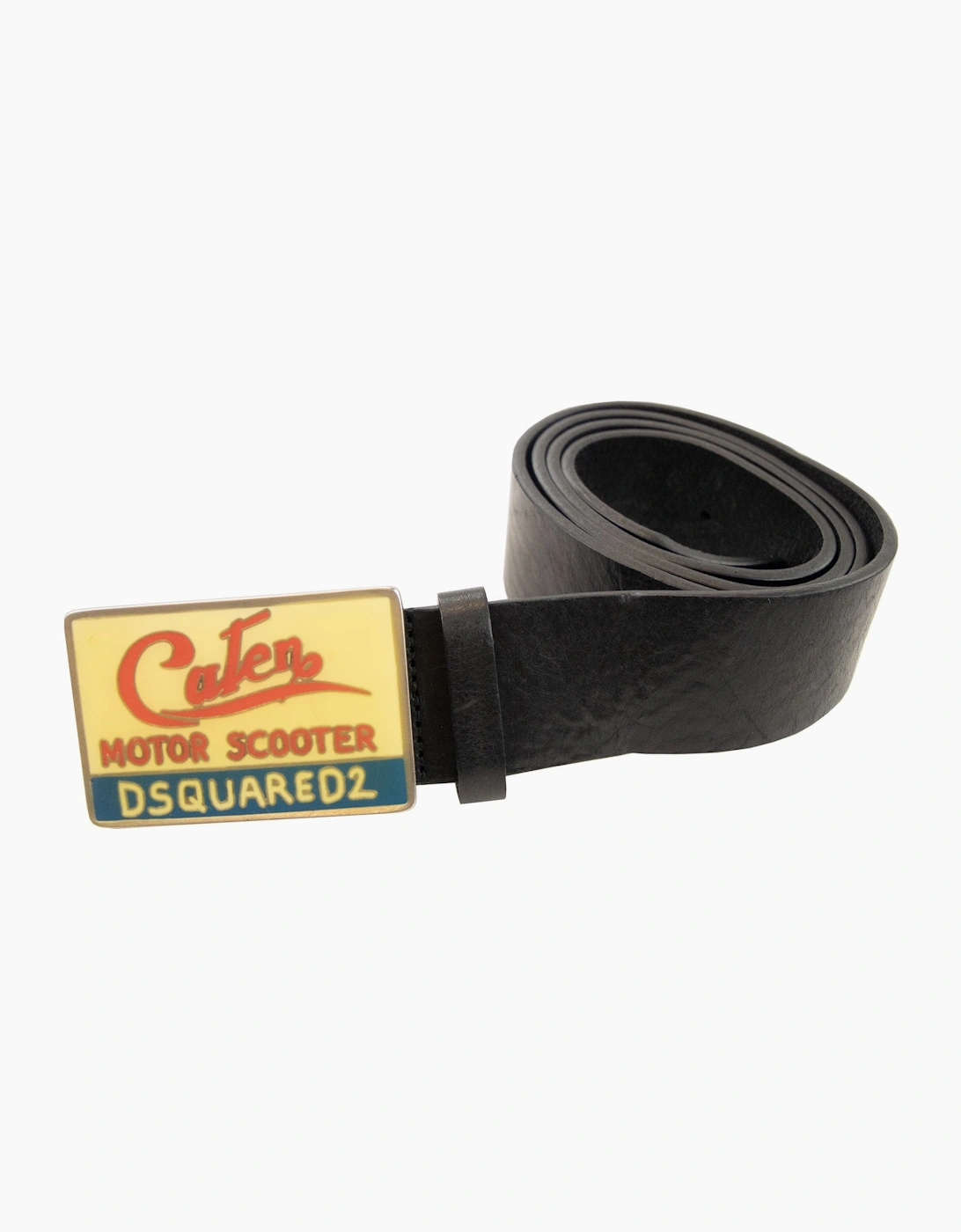 Dsquared2 Rectangular Buckle Motor Scooter Belt Black