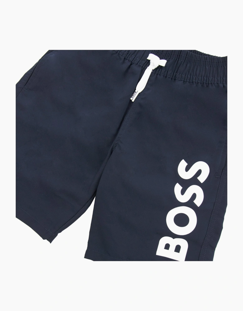 Hugo Boss Kids Infant Logo Swim Shorts Navy 849