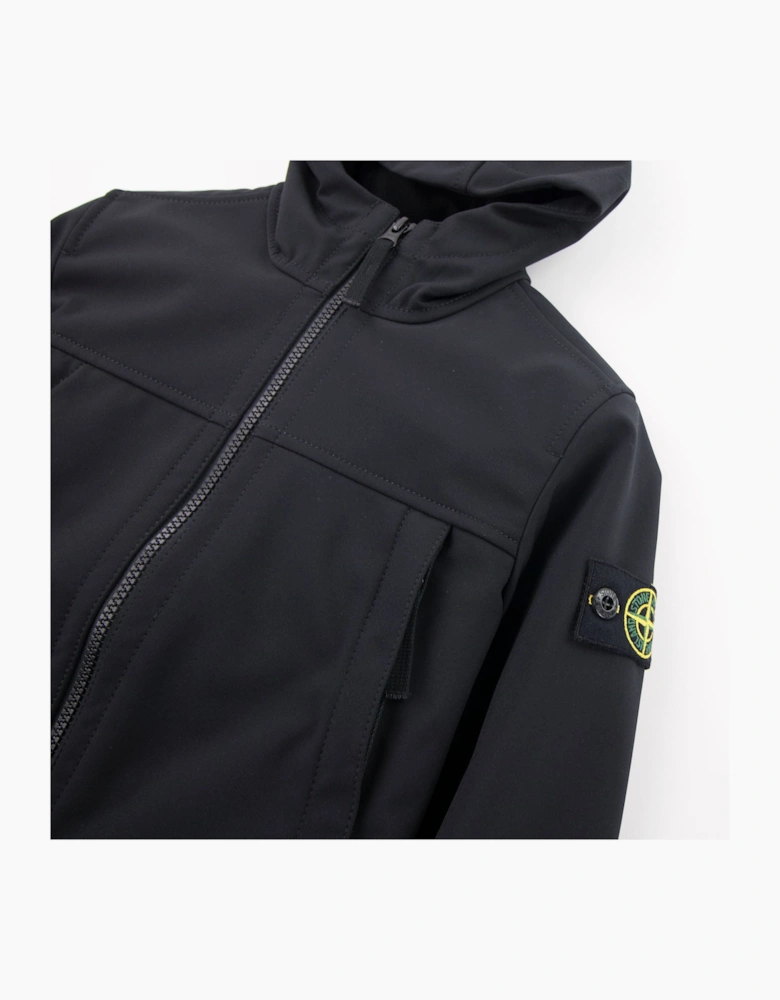 Stone Island Junior Q0130 Soft Shell Jacket Black V0029