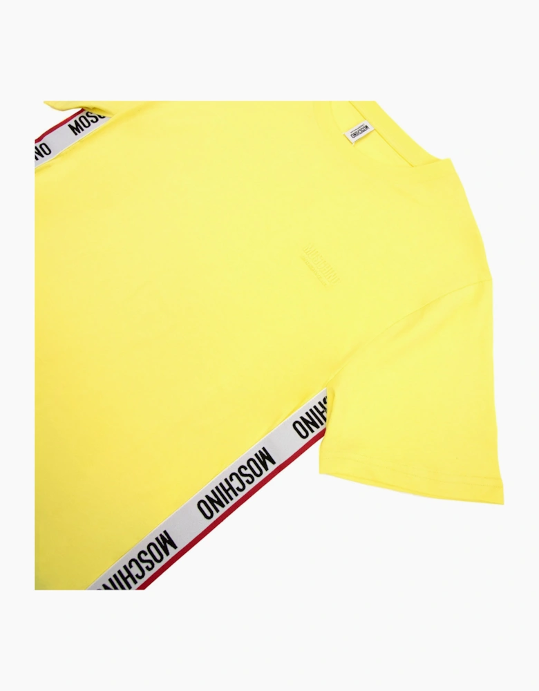 Moschino Underwear Chest Logo Tape T Shirt Yellow 0021