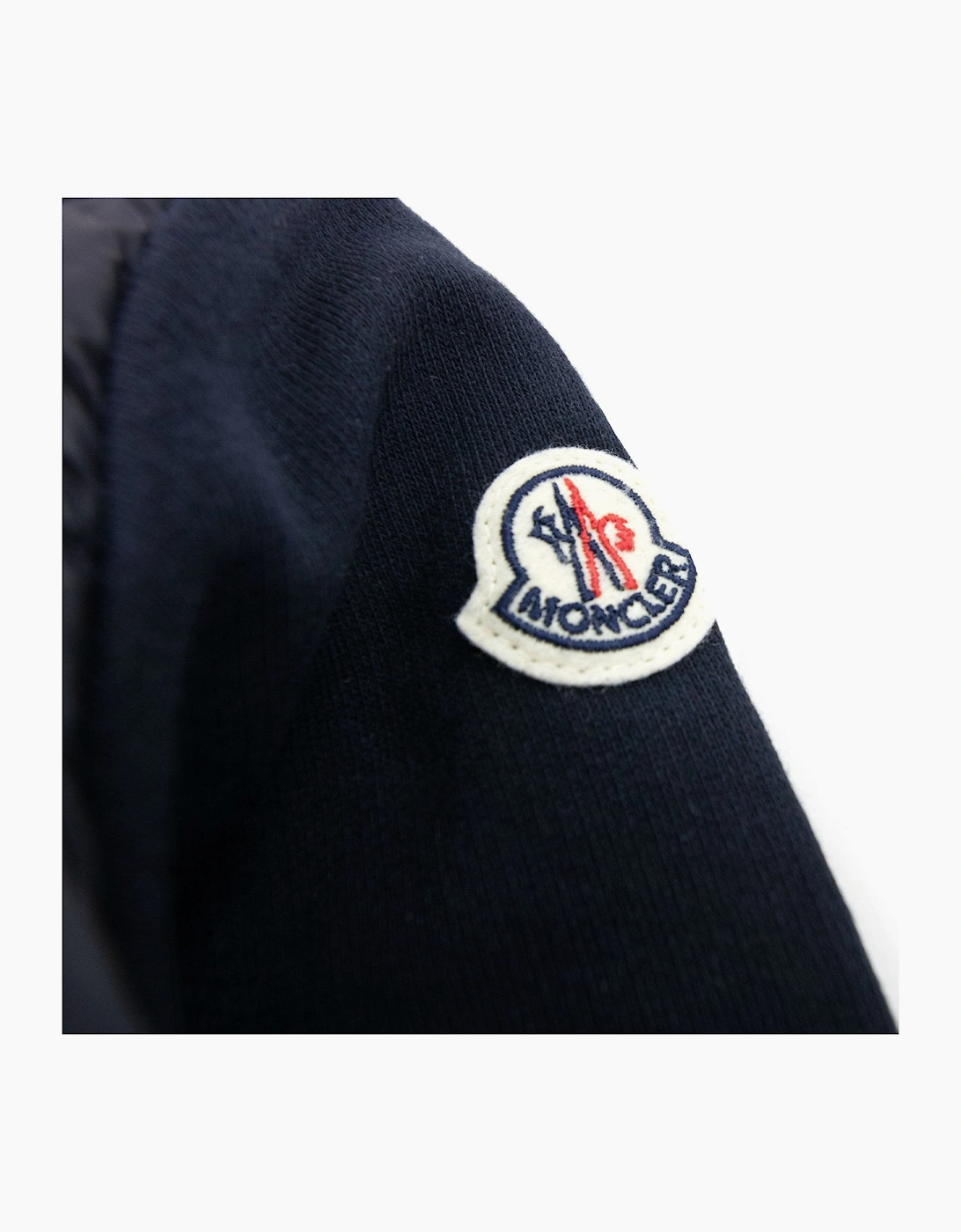 Moncler Junior Maglia Logo Zip Up Cardigan Navy 778