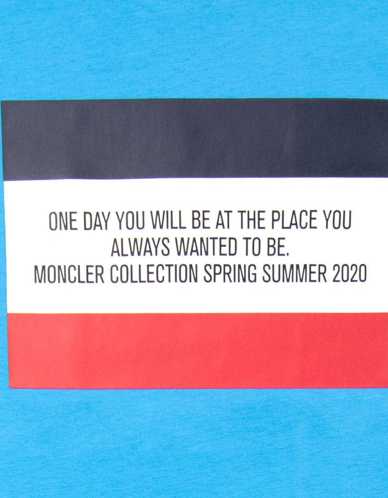 Moncler Junior Maglia Quote T-shirt Sky Blue