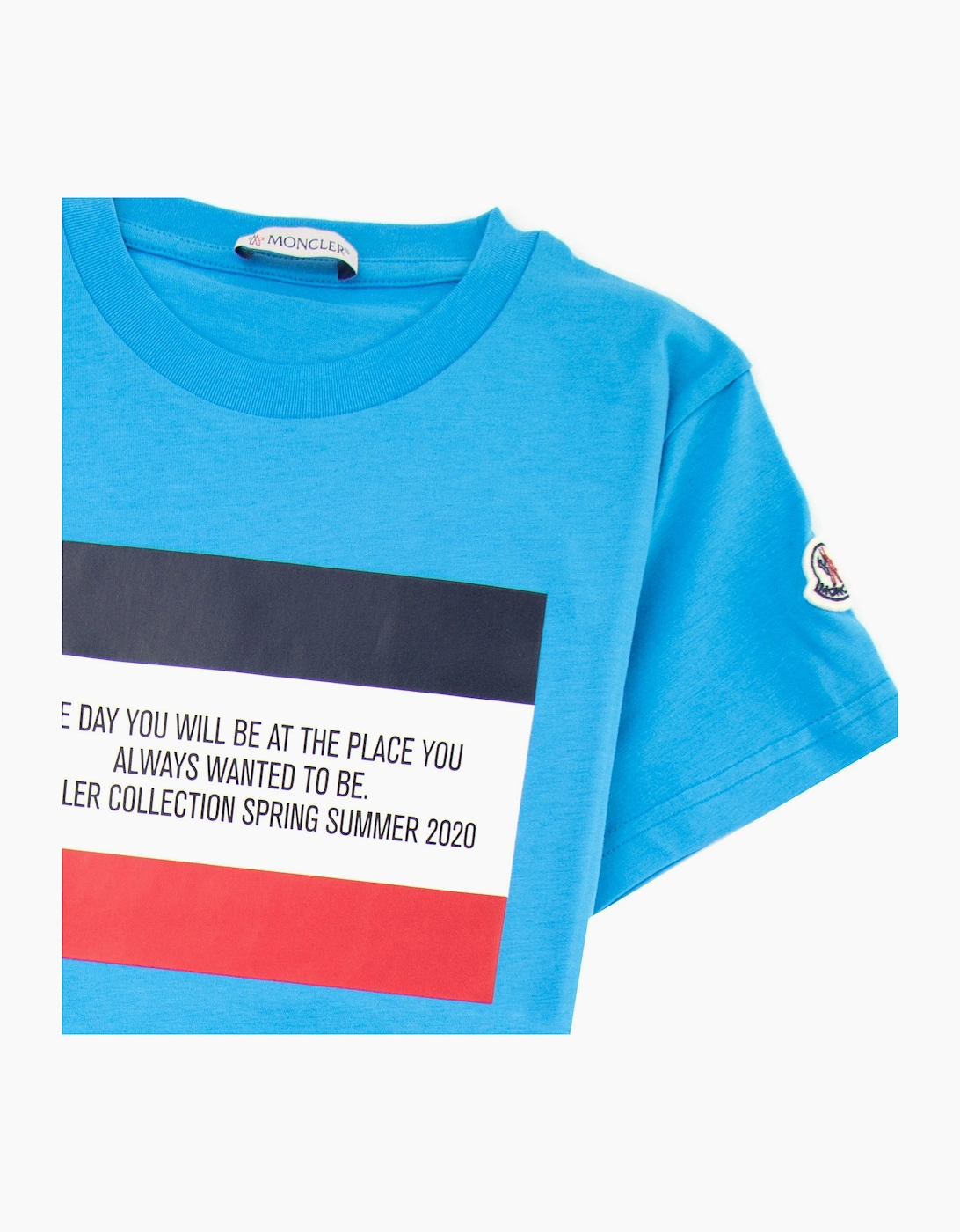 Moncler Junior Maglia Quote T-shirt Sky Blue