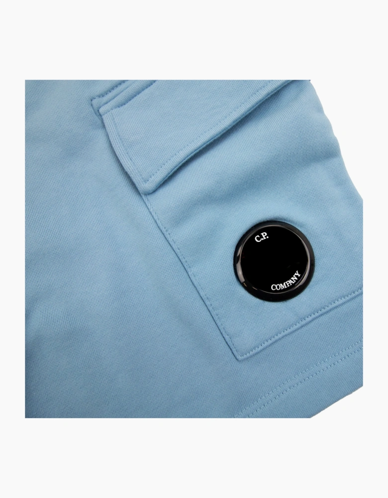 Cp Company Undersixteen Grey Lens Logo Bermuda Shorts Niagara Blue 853