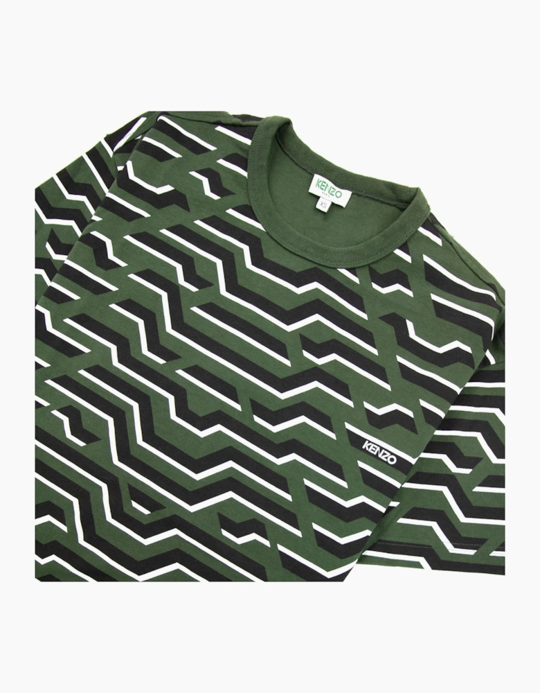 Kenzo Crew Neck Straight T Shirt Green