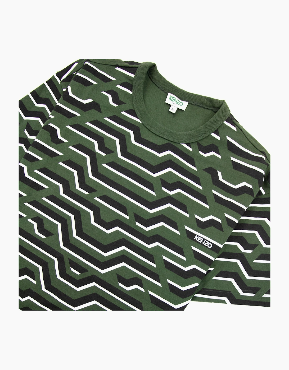 Kenzo Crew Neck Straight T Shirt Green