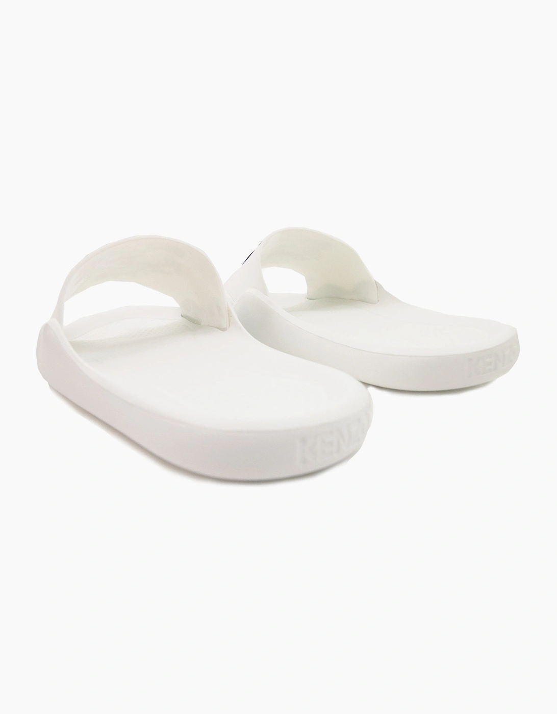 Kenzo Tiger Logo Pool Sliders White